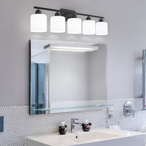 5 Light Black Bathroom Vanity Light