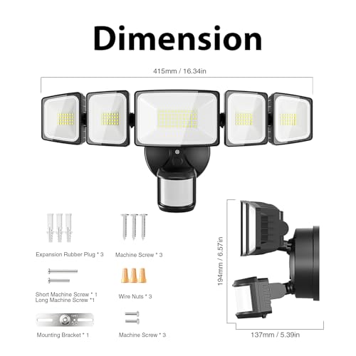 150W 15000LM LED Security Lights Motion Sensor Outdoor