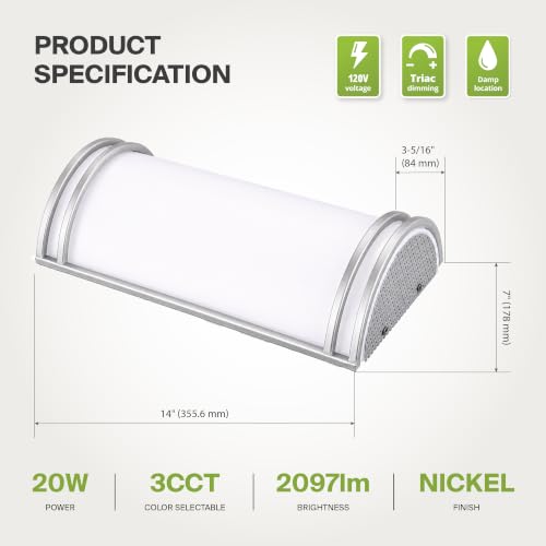 Indoor LED Wall Sconce Lights (2 Count)