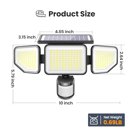 4500LM Solar Lights Outdoor (2 Count)