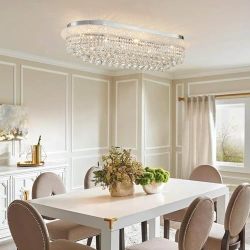 Modern Rectangle Ceiling Crystal Chandelier