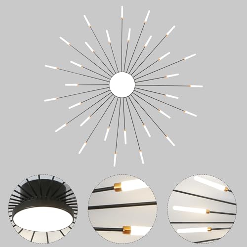 50.4" Ceiling Light Modern Flower Shape Ceiling Lamp for Living Room Dining Room Semi Flush Mount Metal Acrylic Sputnik Firework Petal LED Lighting Fixture