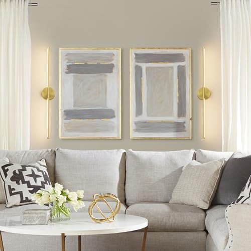 Modern Wall Sconce for Bathroom 33In Gold Vanity Light Fixture Hardwired 3000K Bathroom Sconce 360° Rotate Warm Light for Bedroom
