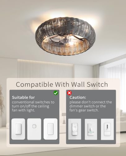 Low Profile Ceiling Fan with Light (Grey / Medium)