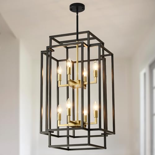 Black & Gold Foyer Lighting Fixture 8