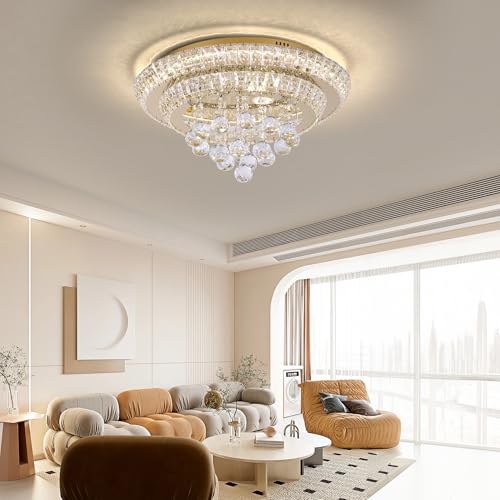 20" Gold Crystal Chandeliers
