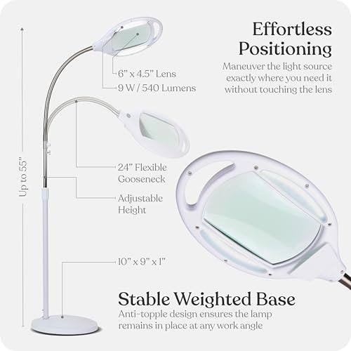 LightView Pro LED Magnifying Floor Lamp
