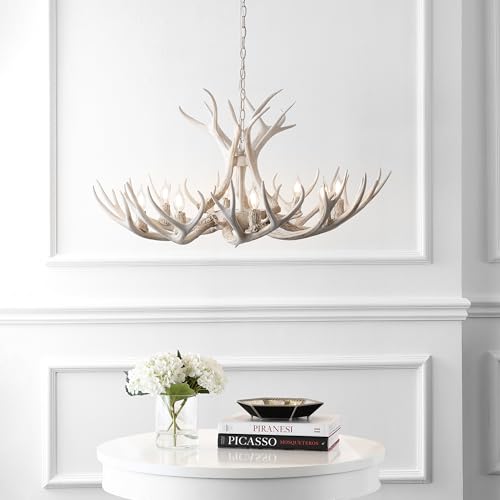 Eldora 8 Light Resin Antler Chandelier 36"