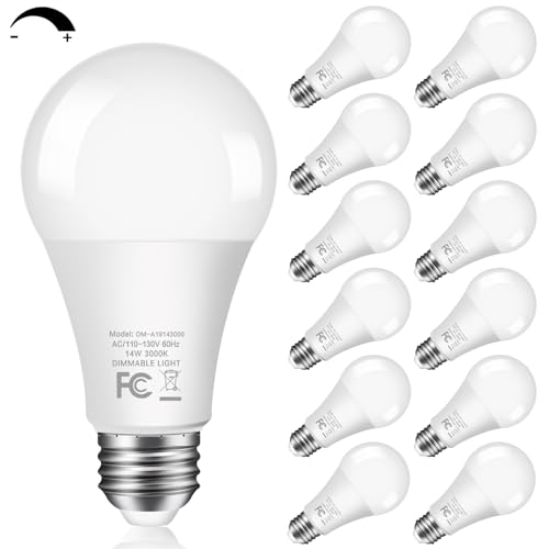 12 Pack 14W LED Dimmable Light Bulbs 100 Watt Equivalent (12 Count)