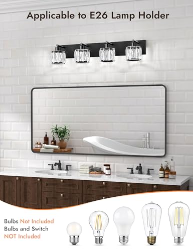 Crystal Vanity Lights for Bathrooms (4 Count)