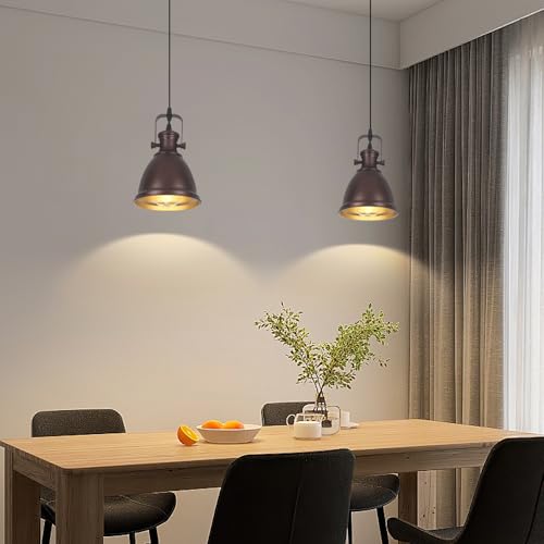 Brown Farmhouse Pendant Lights Kitchen Island 2 Packs (2 Count)