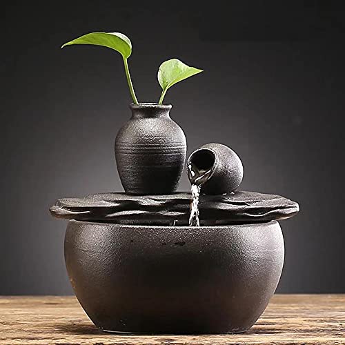 Ceramic Tabletop Fountain for Indoor and Home Decoration Table Desk Office Patio