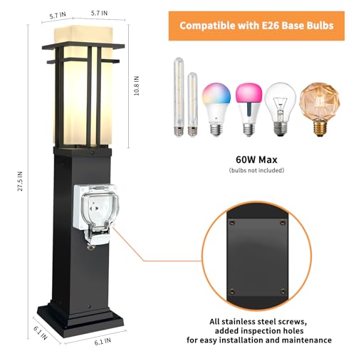 Outdoor Lamp Post with Outlet