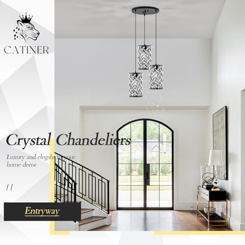 Black Crystal Cluster Pendant Light