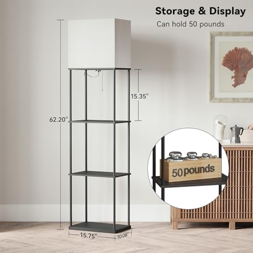 Large Size Floor Lamp with Shelves