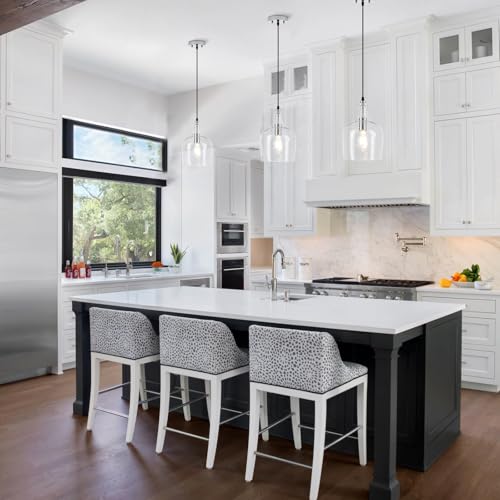 9” Chrome Seeded Glass Pendant Light Modern 1 Light Single Dome Pendent Lighting Fixtures for Kitchen Island Dining Room Hallway