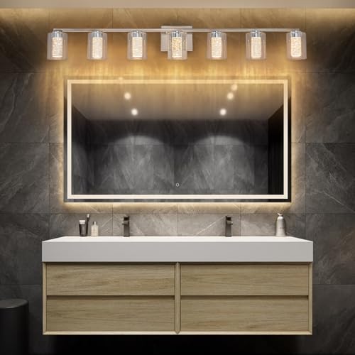 7 Light Brushed Nickel Vanity With 3 Color Modes (7 Count)