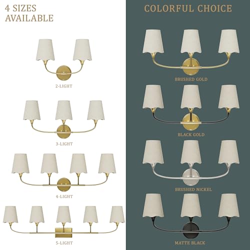 Brushed Gold Bathroom Vanity Light (Gold / 3 Light)
