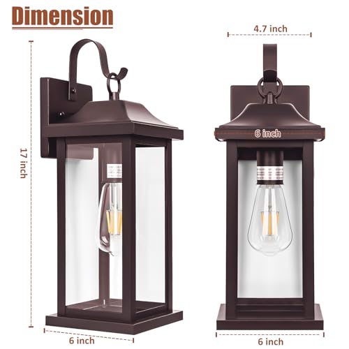 2 Pack Large Bronze Outdoor Light Fixtures for House (2 Count)