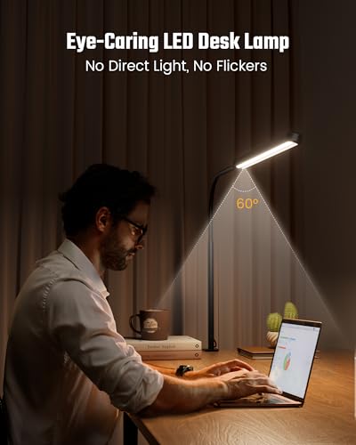 Eye Caring LED Desk Lamp Work Lamp Office Lamp with Side Clamp