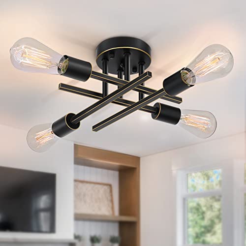 4 Light Semi Flush Mount Ceiling Light