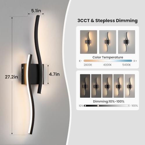 Black Battery Operated Wall Sconces (2 Count)
