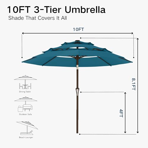 10ft 3 Tier Patio Umbrella