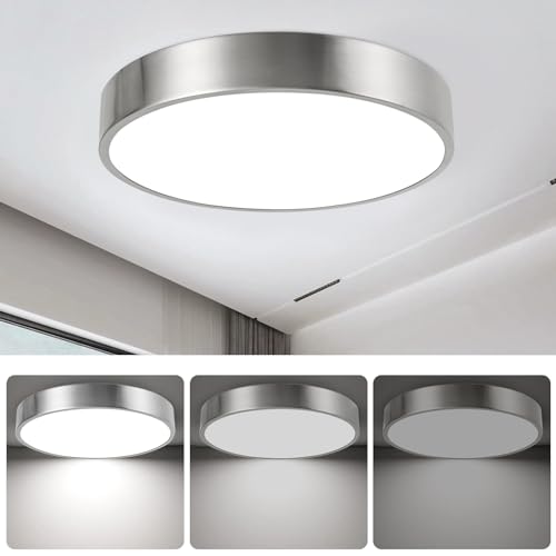 13inch Round Bathroom Ceiling Lighting Fixture (Brushed Nickel)