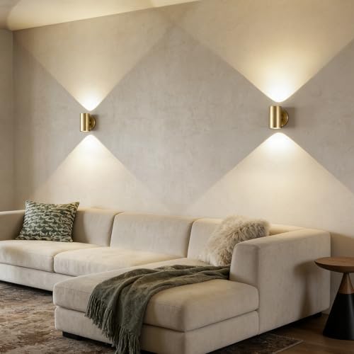 Indoor Wall Sconce Bright Up Down Movie Theater Wall Lights Gold