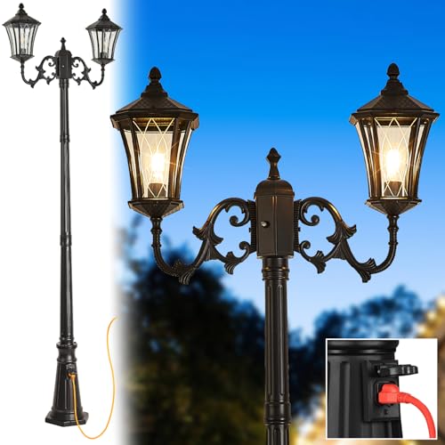 Dusk to Dawn Outdoor Lamp Post Lights with Outlet