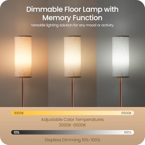 Dimmable Floor Lamps for Living Room with Remote and Foot Switch