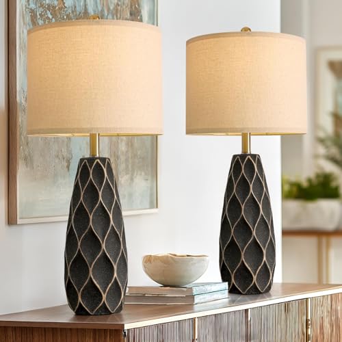 27.5" Ceramic Table Lamps for Bedroom Living Room Lamps Set of 2 (2 Count)