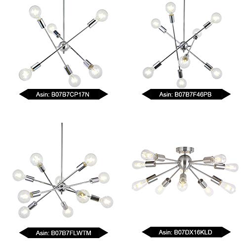 Sputnik Chandelier Chrome 10 Lights Pendant Lighting Modern Sputnik Light Vintage Ceiling Light Fixture UL Listed