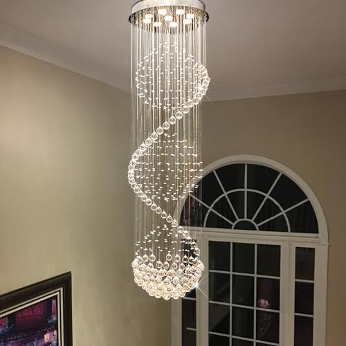 Modern Spectacular Spiral Sphere Rain Drop Chandeliers