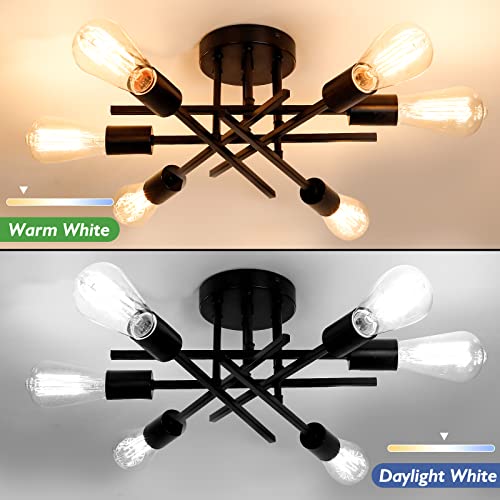 6 Light Semi Flush Mount Ceiling Light Fixture