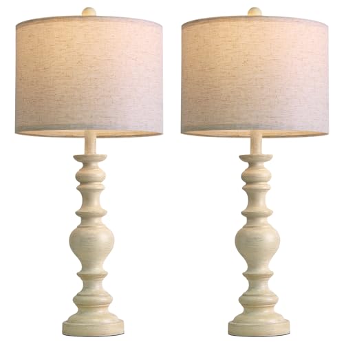 27" Antique White Table Lamps Set of 2 (2 Count)