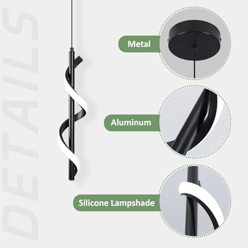 13W Modern Spiral Led Pendant Light Fixture