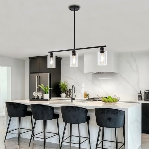 29.9'' Modern Island Lights for Kitchen Black Dining Room Light Fixtures