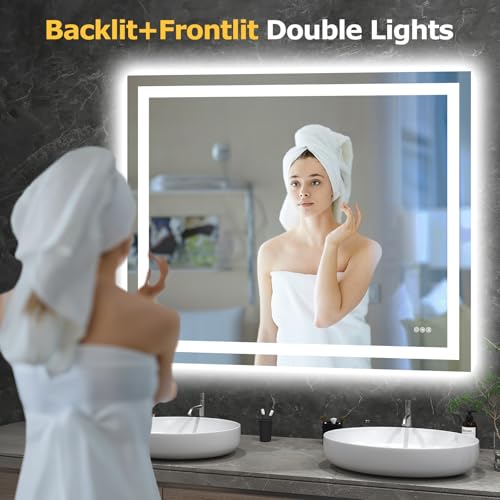 48"X40" LED Bathroom Mirror with Lights