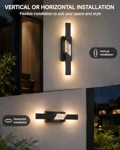 Modern LED Outdoor Wall Sconce (Black / 31.5inch, 1 Pack)