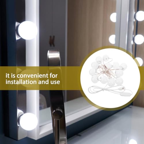 12Pcs Led Makeup Mirror Bulbs USB Vanity Lights Brightness Adjustable Soft White Light for Bathroom Dressing Table