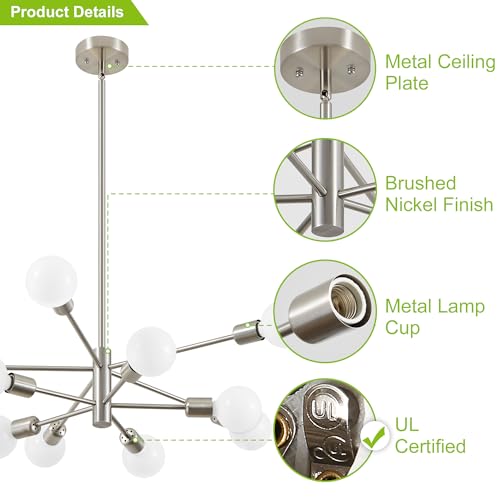 Chandeliers for Dining Room Brushed Nickel 10