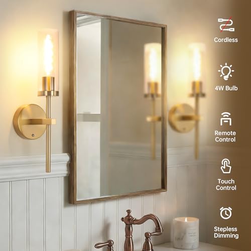 Battery Operated Wall Sconces Set of 2 (2 Count)