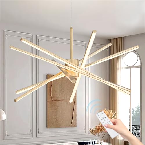 33 inches Modern Sputnik Chandelier 90W LED Chandeliers with Remote 3000