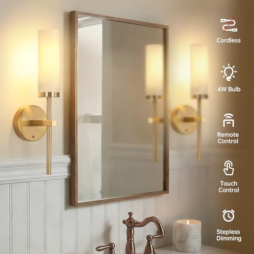 Battery Operated Wall Sconces Set of 2 (2 Count)