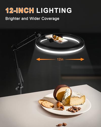 12" Overhead Phone Mount with Ring Light