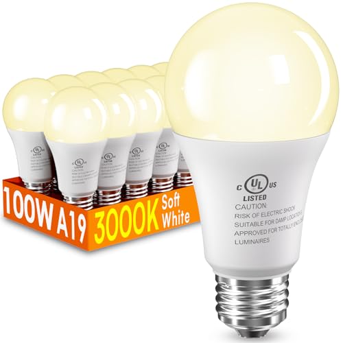 12 Pack LED Light Bulbs 100 Watt Equivalent (12 Count)