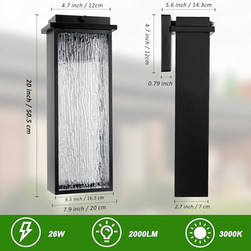 20" Extra Large Dusk to Dawn LED Outdoor Wall Lights 2 Pack (2 Count)