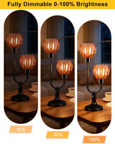 Flower Mid Century Modern Table Lamp for Living Room Dimmable Gift