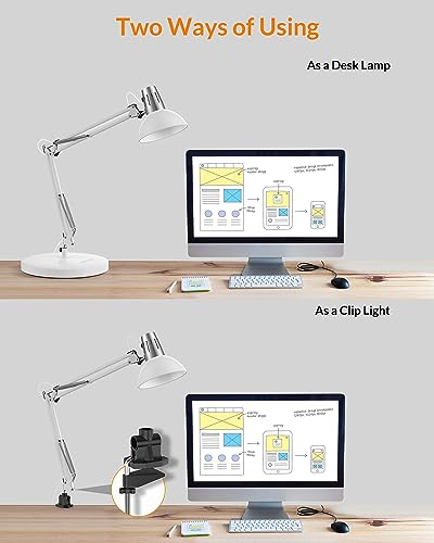 Metal Adjustable Desk Lamp with Clamp